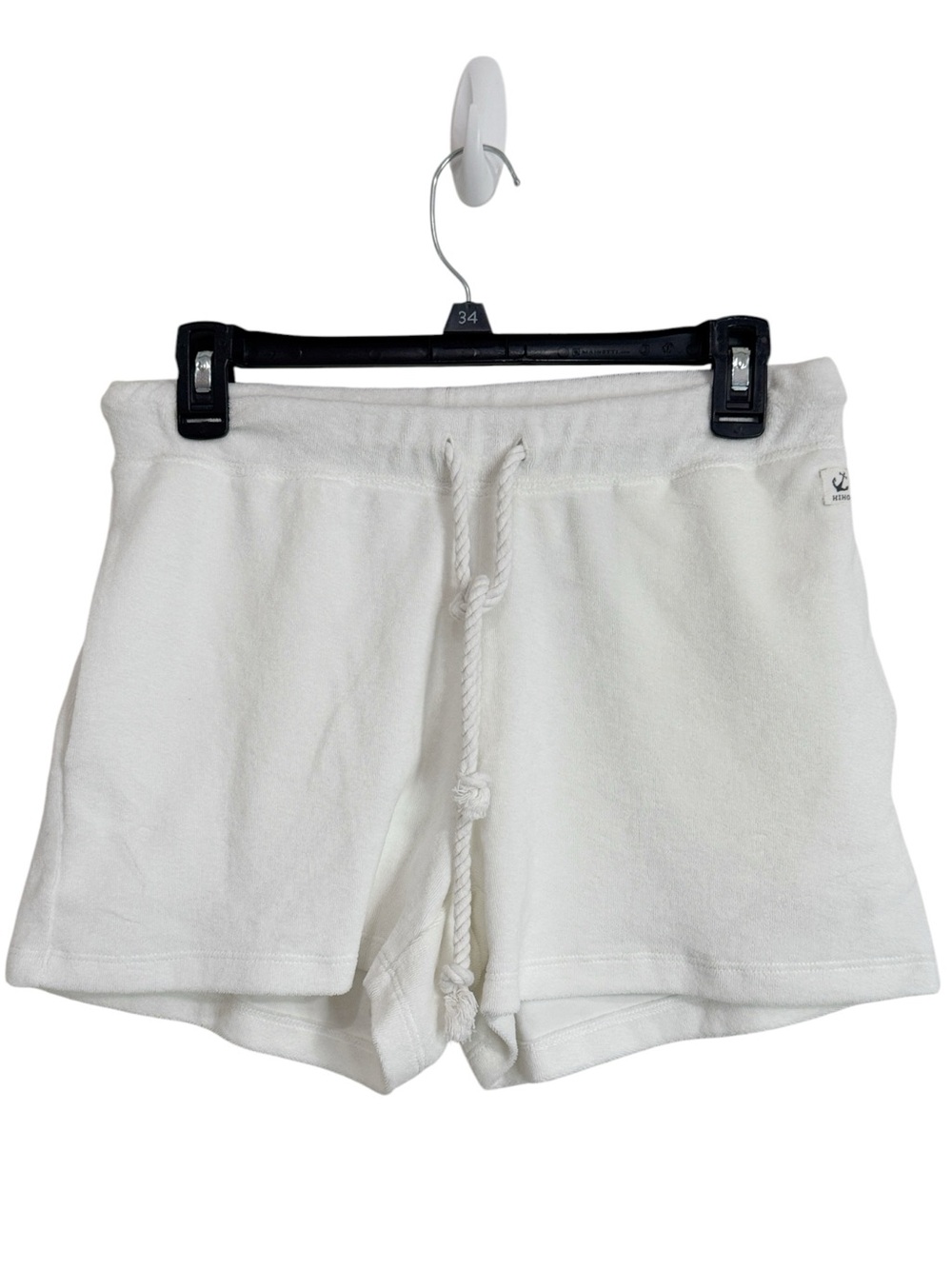 Hiho White Terry Cord Drawstring Mini Shorts 100% Pima cotton made in Peru sz XS